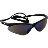 Safety Glasses w/ Blue Mirror Lens and Black Frame