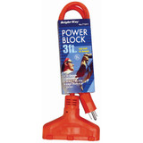 3-OUTLET POWER BLOCK, GREAT FOR POWER TOOLS.