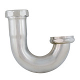 1-1/4" 22 GAUGE BRASS J-BEND W/ CAPTURED NUT- CHROME PLATED