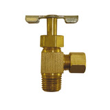 1/4" OD x 1/4" MPT Angle Needle Valve- Lead Free
