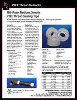 Medium Density White PTFE Seal Tape - Spec Sheet 1