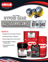 Amalie Multipurpose Hypoid Gear GL-5 85W-140 Spec Sheet
