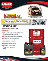 Amalie Imperial Turbo 15W-40 - 55 Gallon Drum Spec Sheet