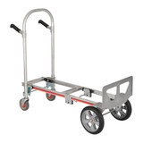 Gemini Jr. Convertible Hand Truck, 10 inch x 2 inch Interlocked Microcellular Foam Wheels - Assembled