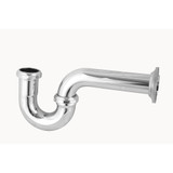 1-1/4" 20 Ga Brass P-trap w/ Brass Nuts- Chrome Plated