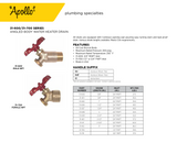 Apollo Angled Body Water Heater Drain Valve Cut Sheet