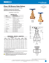 Nibco T-113 Gate Valve Spec Sheet