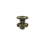 3/8" OD x 3/8" OD x 5/8" OD Three Way Multi-turn Angle Stop- Lead Free
