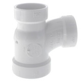 PVC DWV Reducing Sanitary Tee (HUB x HUB x HUB)