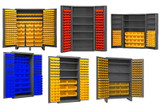 HEAVY DUTY ALL-WELDED BIN & SHELF 14 GA. STEEL STORAGE CABINETS - HDCL48-842S6DS-08T