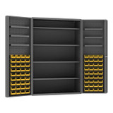 HEAVY DUTY ALL-WELDED BIN & SHELF 14 GA. STEEL STORAGE CABINETS - HDC48-724S6DS