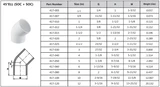 Schedule 40 PVC Soc 45 Elbow Technical Data