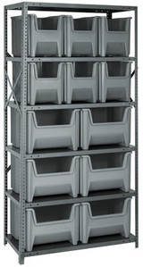 SHELVING UNITS WITH STACKABLE STORAGE BINS - HQSBU-600800-GY