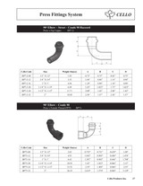 Copper Press Fitting 90 Elbow Tech Data