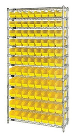 CHROME WIRE SHELVING UNITS WITH SHELF BINS - HWR12-103-Y