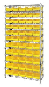 CHROME WIRE SHELVING UNITS WITH SHELF BINS - HWR12-104-Y