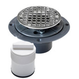 Drain & Plug Shwr Pan Pvc Chrm Sq