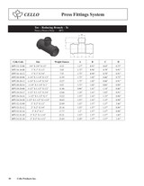 Copper Press Reducing Tee Dimensions