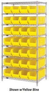 CHROME WIRE SHELVING UNITS WITH HULK CONTAINERS - HWR8-950-R