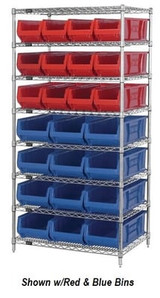 CHROME WIRE SHELVING UNITS WITH HULK CONTAINERS - HWR8-950952-Y