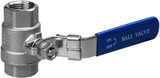 Stainless Steel 2-Piece Threaded Ball Valve – Full Port with Locking Handle