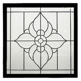 Spring Flower Black Decorative Glass Window 23.5" x 23.5"