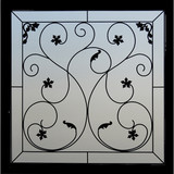 Wrought Iron Decorative Glass Window 47.5" x 47.5" - New Construction