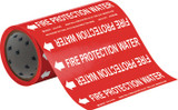 Brady 41462 Self-Adhesive Pipe Marker - Vinyl - White on Red - B-946