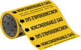 Brady 41565 Self-Adhesive Pipe Marker - Vinyl - Black on Yellow - B-946