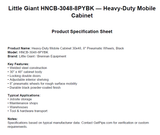 HNCB-3048-8PYBK Cut Sheet