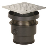 834-63DSQ Adjustable On-Grade Cleanout Complete Assembly With Ring and Strainer, Ductile Iron