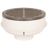 Tomahawk QuadDrain™ 841-2PIR Floor Drain With Ring and Strainer, 2 in Outlet, Hub Connection, 6-1/2 in, PVC Drain, Domestic