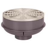 Tomahawk QuadDrain™ 841-2PSR Floor Drain With Ring and Strainer, 2 in Outlet, Hub Connection, 6-1/2 in, PVC Drain, Domestic