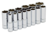Urrea 1/2" 6-Point Drive Deep Socket Set (14PC)