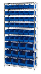 Chrome Wire Shelving Units With Ultra Bins - HWR10-230240-B