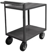 2 Shelf Stock Carts With Raised Handles - HRSCR-2448-ALD-95