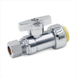 0147004 - Str Stop 3/8" Pdq X 3/8"od Comp 1/4"-turn Chrome