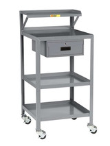 All Welded Shop Desk - HPSR2436-3RBK-DR