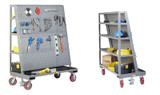 All-Welded Mobile Pegboard With Back Shelf Storage - HAFPBS2460-6PYFL