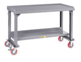 All-Welded Mobile Workbench With Back And End Stops - HWSL224606PYFLAH