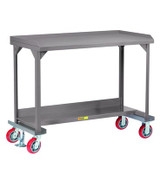 All-Welded Mobile Workbench With Back And End Stops - HWSL2-3660-6PYFL