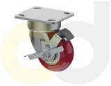 Casterdepot Ergonomic, Top Plate Casters - Poly On Aluminum Wheel - Capacities Up To 1500 Lbs. - HC002.991