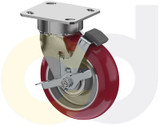 Casterdepot Ergonomic, Top Plate Casters - Poly On Aluminum Wheel - Capacities Up To 1500 Lbs. - HC003.001