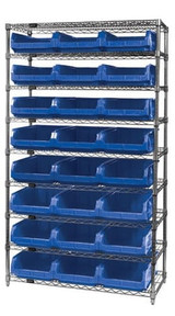 Chrome Wire Shelving Units With Magnum Bins - HWR9-531-B