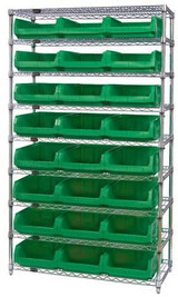 Chrome Wire Shelving Units With Magnum Bins - HWR9-531-G
