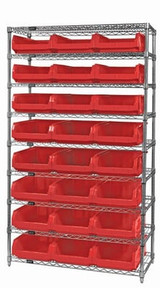 Chrome Wire Shelving Units With Magnum Bins - HWR9-531-R