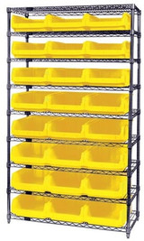 Chrome Wire Shelving Units With Magnum Bins - HWR9-531-Y