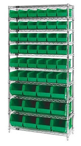Chrome Wire Shelving Units With Ultra Bins - HWR10-230240-G