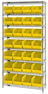 Chrome Wire Shelving Units With Ultra Bins - HWR8-239-Y