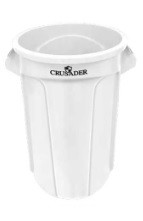 Crusader Round Trash Cans - HCTC-10-WHITE